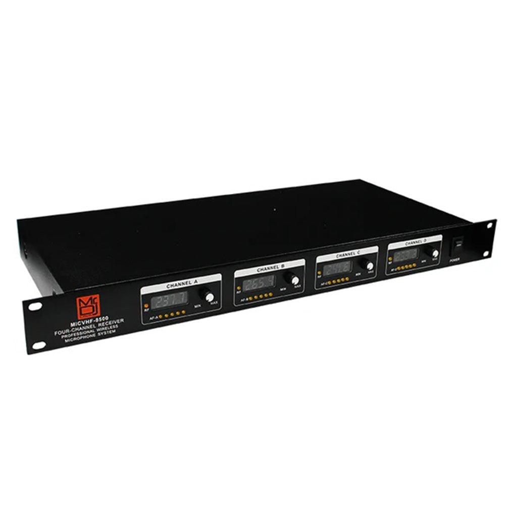 MR DJ MICVHF8500 4 Channel Professional PA/DJ/KTV/Karaoke VHF Handheld Wireless Microphone System with Digital Receiver