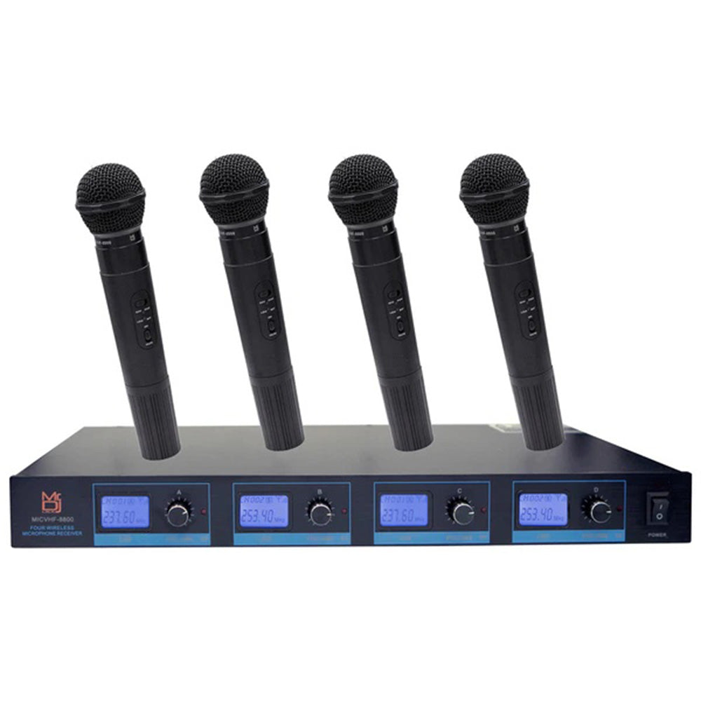 MR DJ MICVHF8800 Digital Display Vhf Wireless Mic With 4 Handheld Mic