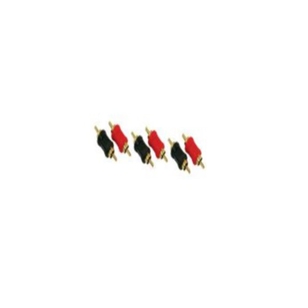 MR DJ MM100-20 Barrel RCA Connector Male/Male, Red & Black, Bag Of 20