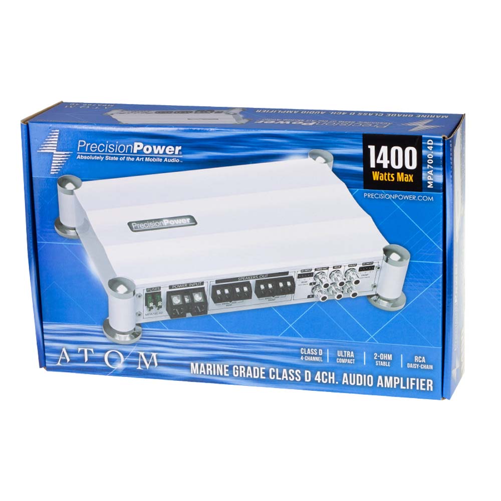 Precision Power MPA700.4D 700W RMS ATOM Series Water-Resistant Class D 4-Channel Amplifier