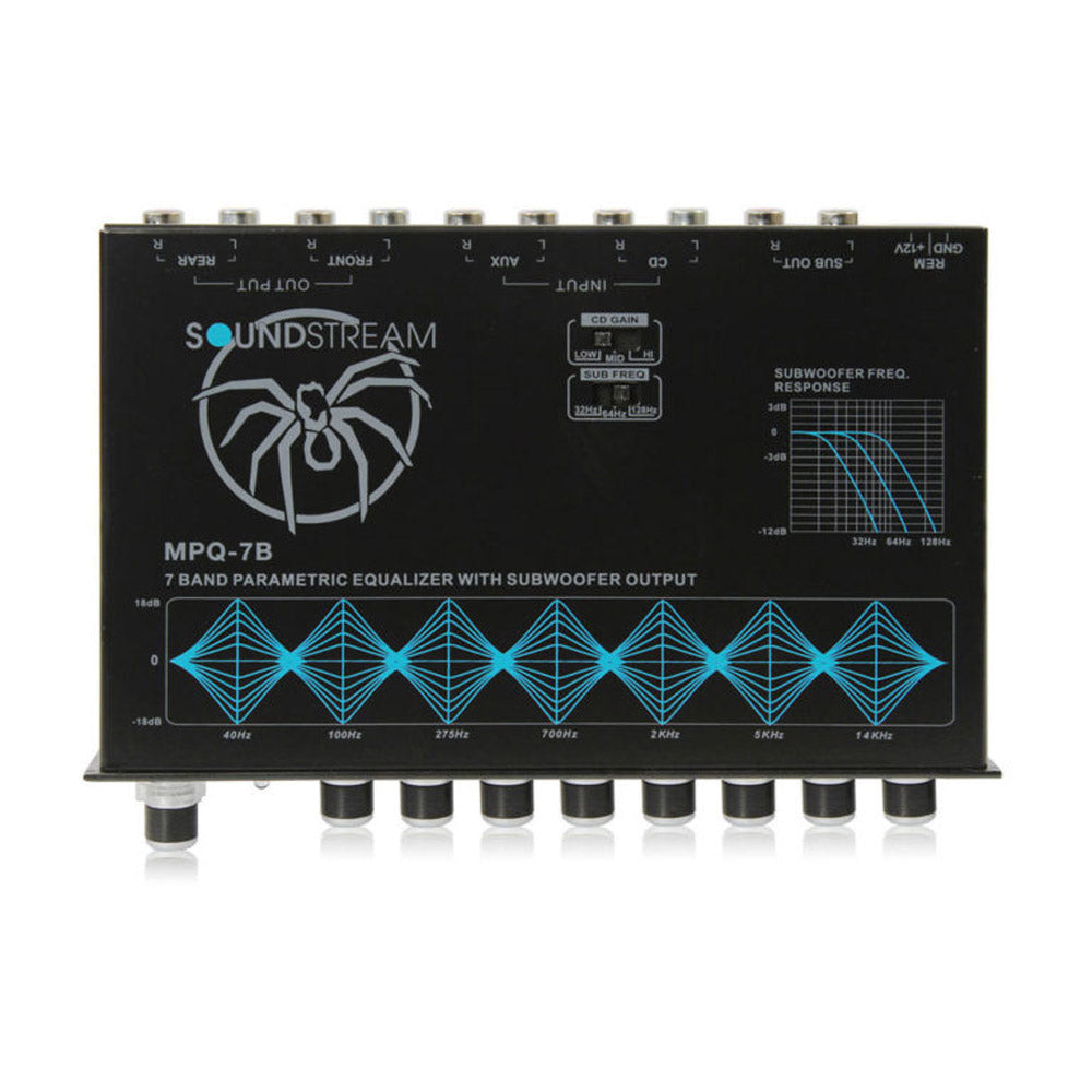 Soundstream MPQ-7B 7-Band Parametric Equalizer with Independent Subwoofer Level Control