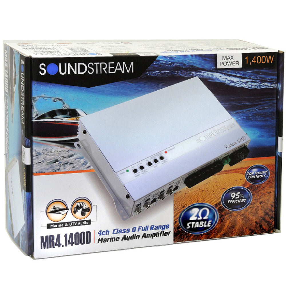Soundstream MR4-1400D 1,400 Watt 4 Channel Marine Amplifier