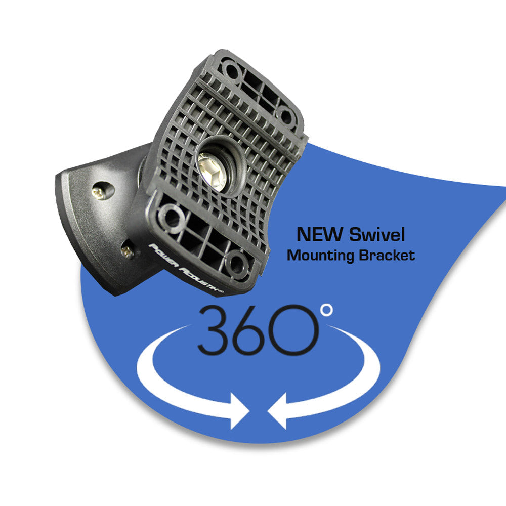 Power Acoustik MWT-65BL Marine Grade 6.5" Wake Tower Speaker Enclosure, with RGB LED and remote (black)