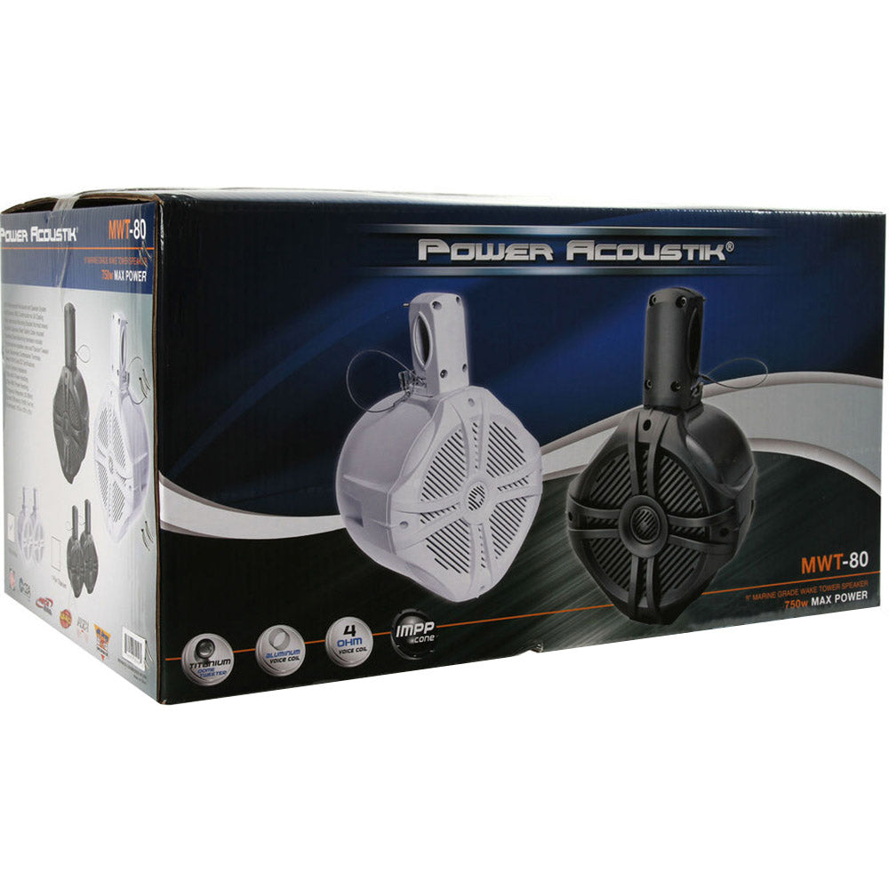 Power Acoustik MWT-80W 8" Marine Grade Wake Tower Speaker Enclosure