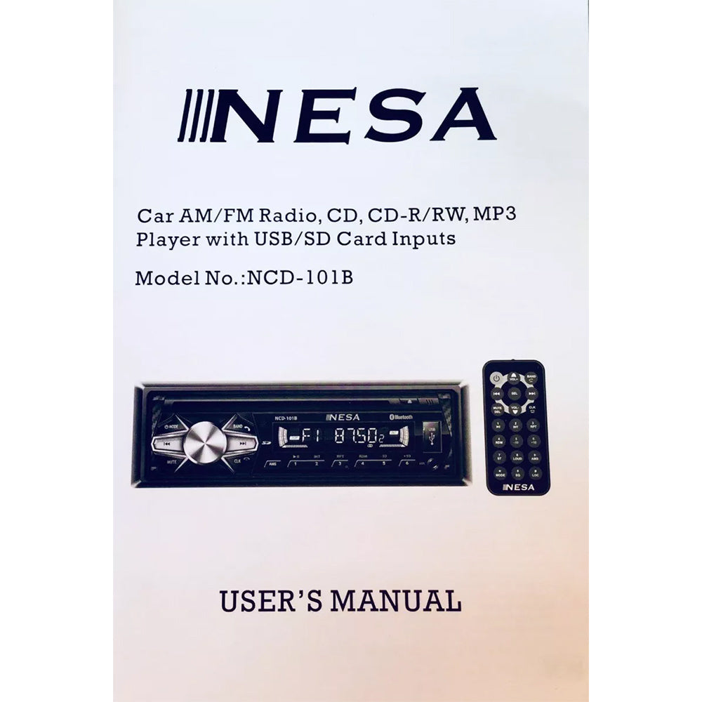 NESA NCD-101B Single DIN CD Player with 32GB USB Playback, AUX & Bluetooth 3.0