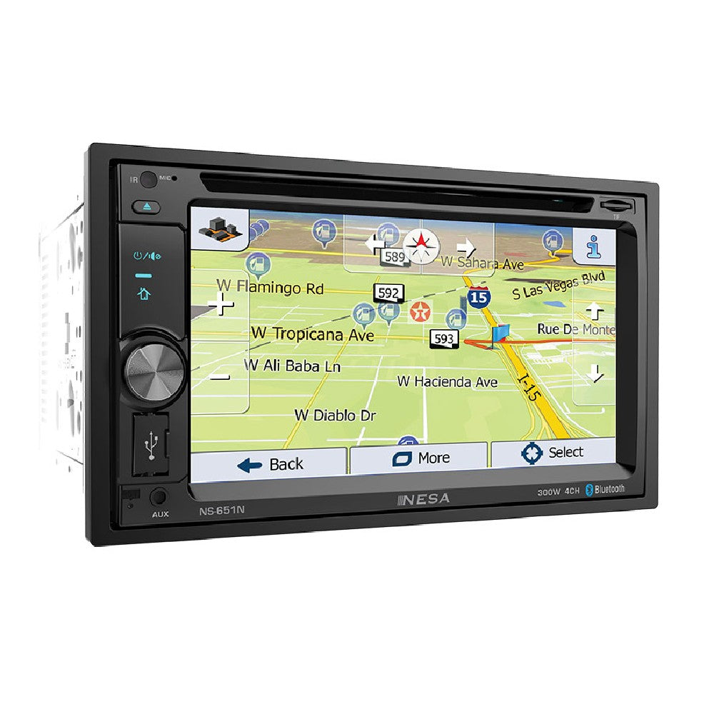 NESA NS-651N 2-DIN Multimedia Source Unit with iGo Powered GPS Navigation & Android PhoneLink