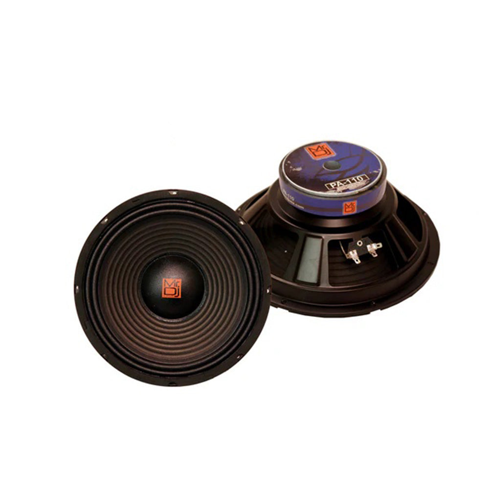 MR DJ PA110 10 Inch 400W 30 Oz. 8-Ohms Dual Magnet Universal Pro Pa/Dj Raw Woofer Subwoofer