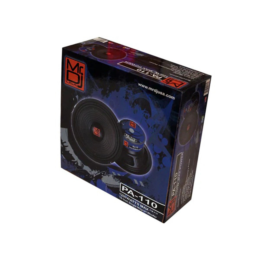 MR DJ PA110 10 Inch 400W 30 Oz. 8-Ohms Dual Magnet Universal Pro Pa/Dj Raw Woofer Subwoofer