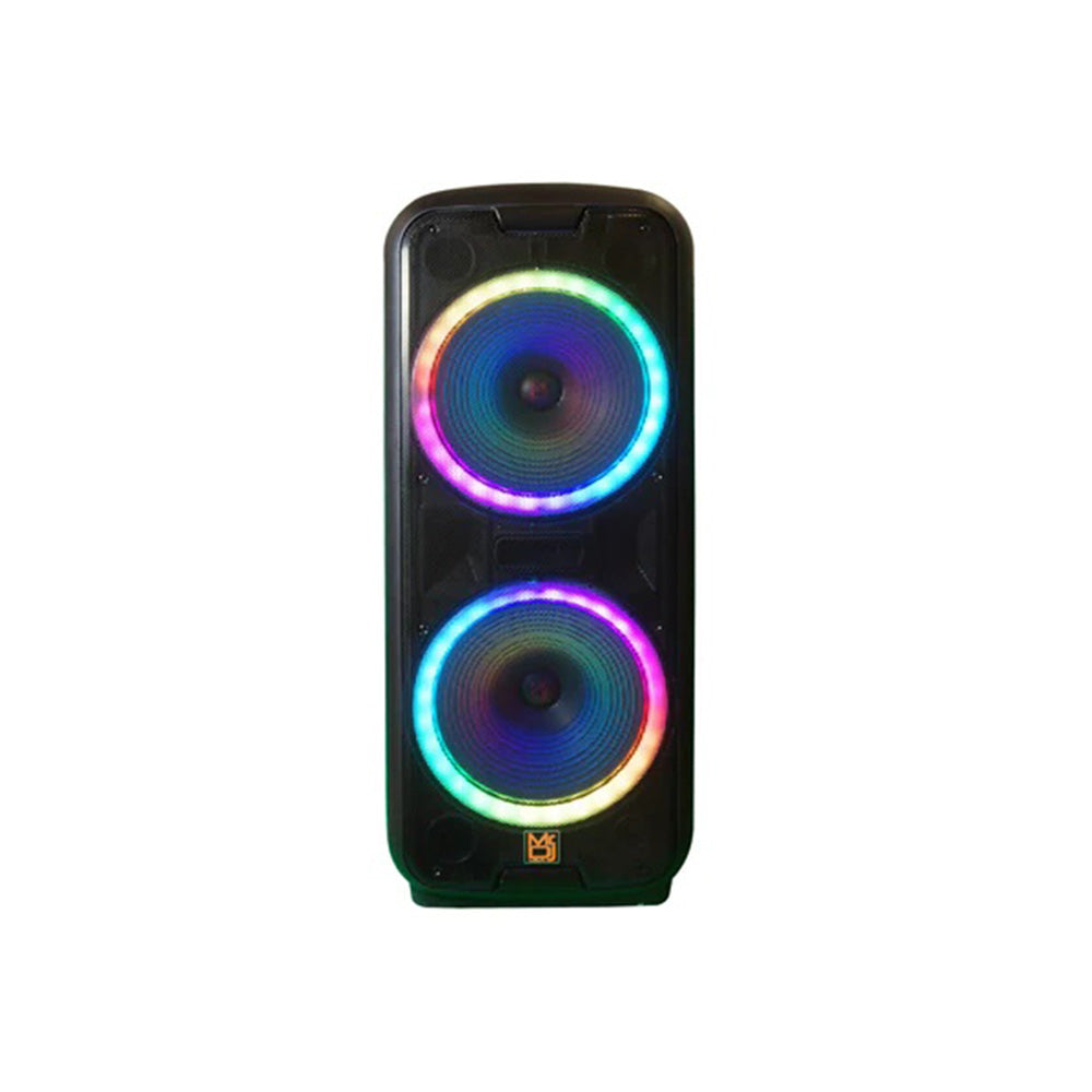 MR DJ LETS PARTY+ Dual 12" 4000W Battery Powered Bluetooth Speaker Microphone Party Speaker