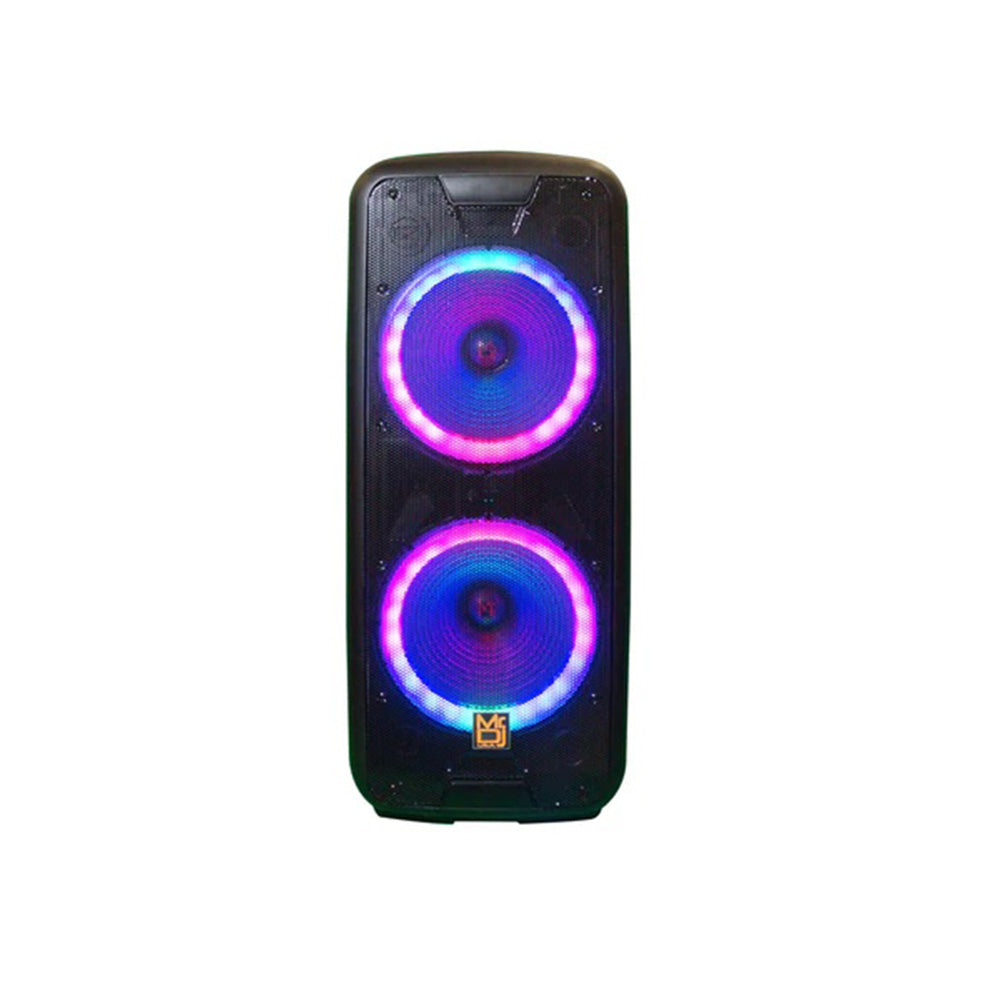 MR DJ LETS PARTY+ Dual 12" 4000W Battery Powered Bluetooth Speaker Microphone Party Speaker