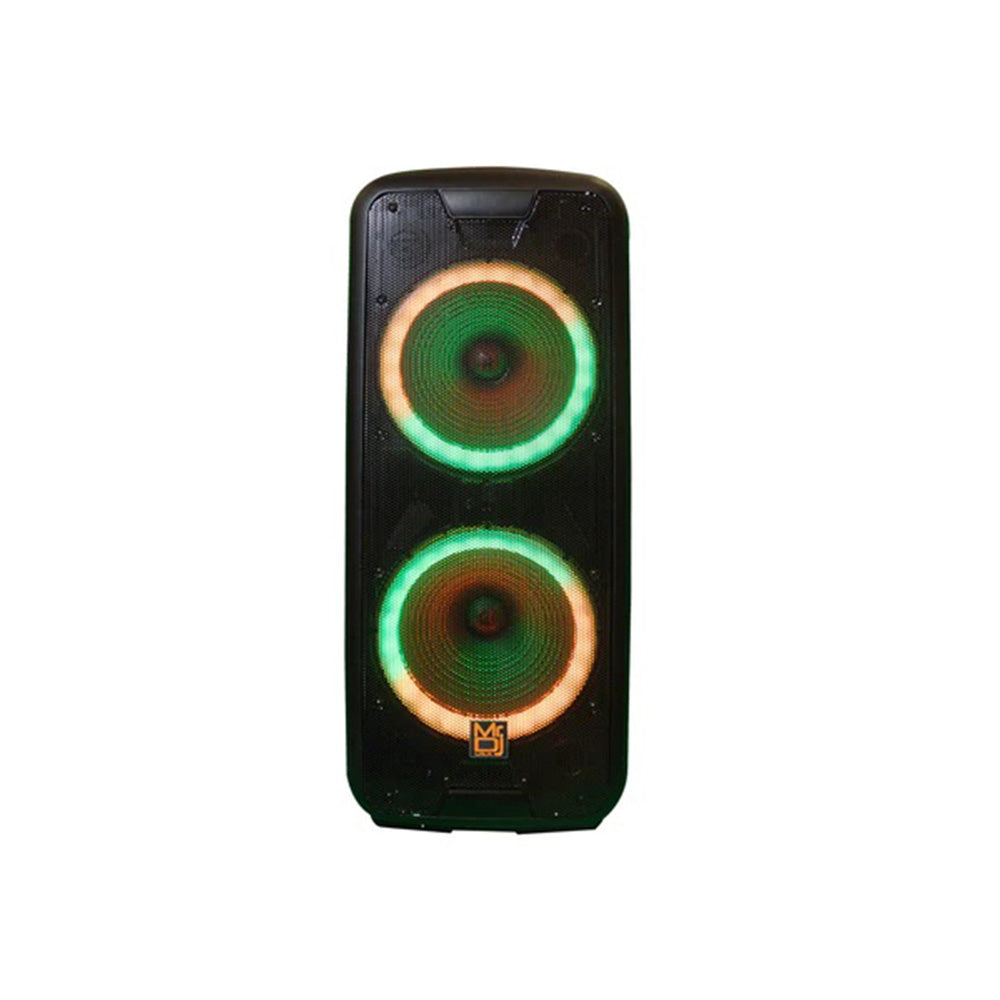 MR DJ LETS PARTY+ Dual 12" 4000W Battery Powered Bluetooth Speaker Microphone Party Speaker