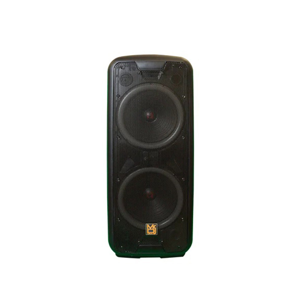 MR DJ LETS PARTY+ Dual 12" 4000W Battery Powered Bluetooth Speaker Microphone Party Speaker