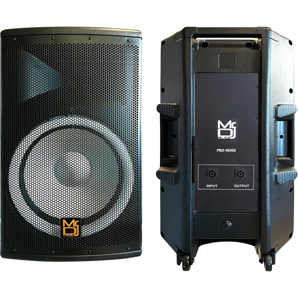 MR DJ PBX4500S 15" 2-Way PA DJ 4500W Passive Speaker LED Lighting