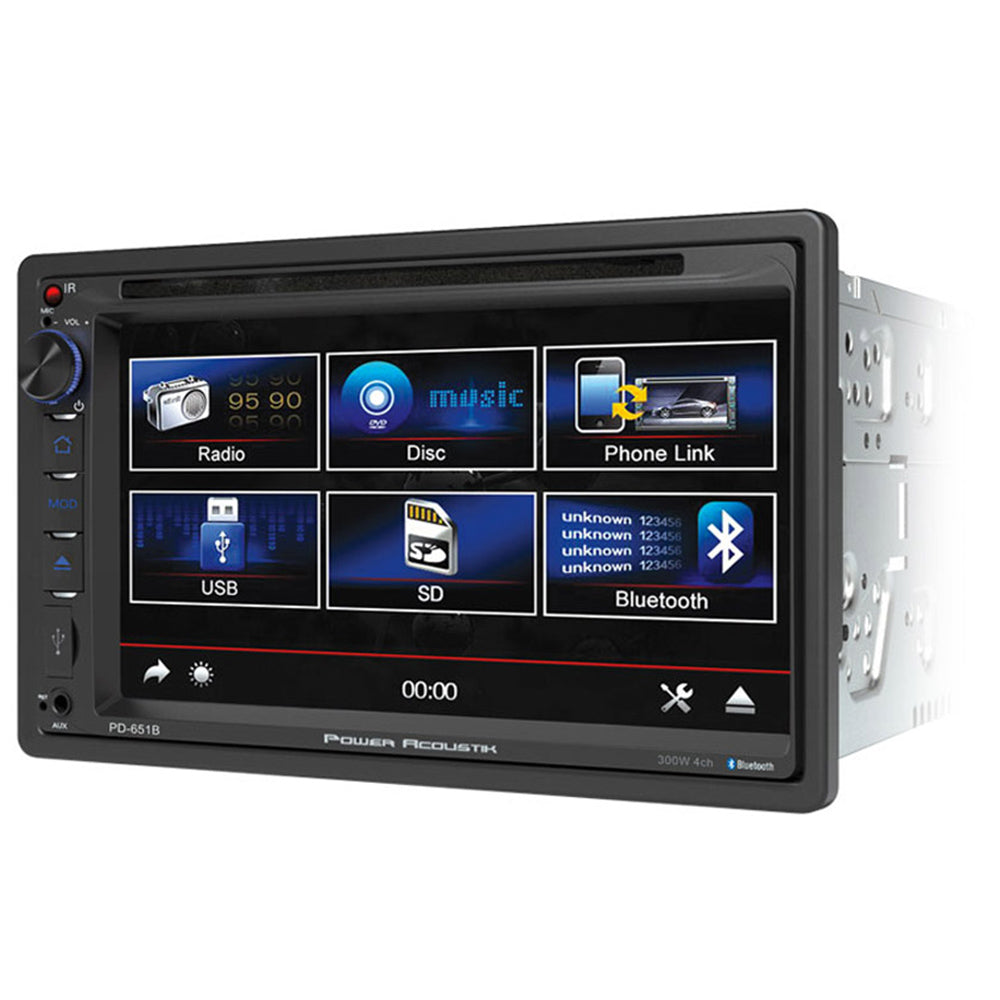 Power Acoustik PD-651B Double DIN InDash Bluetooth Car Receiver