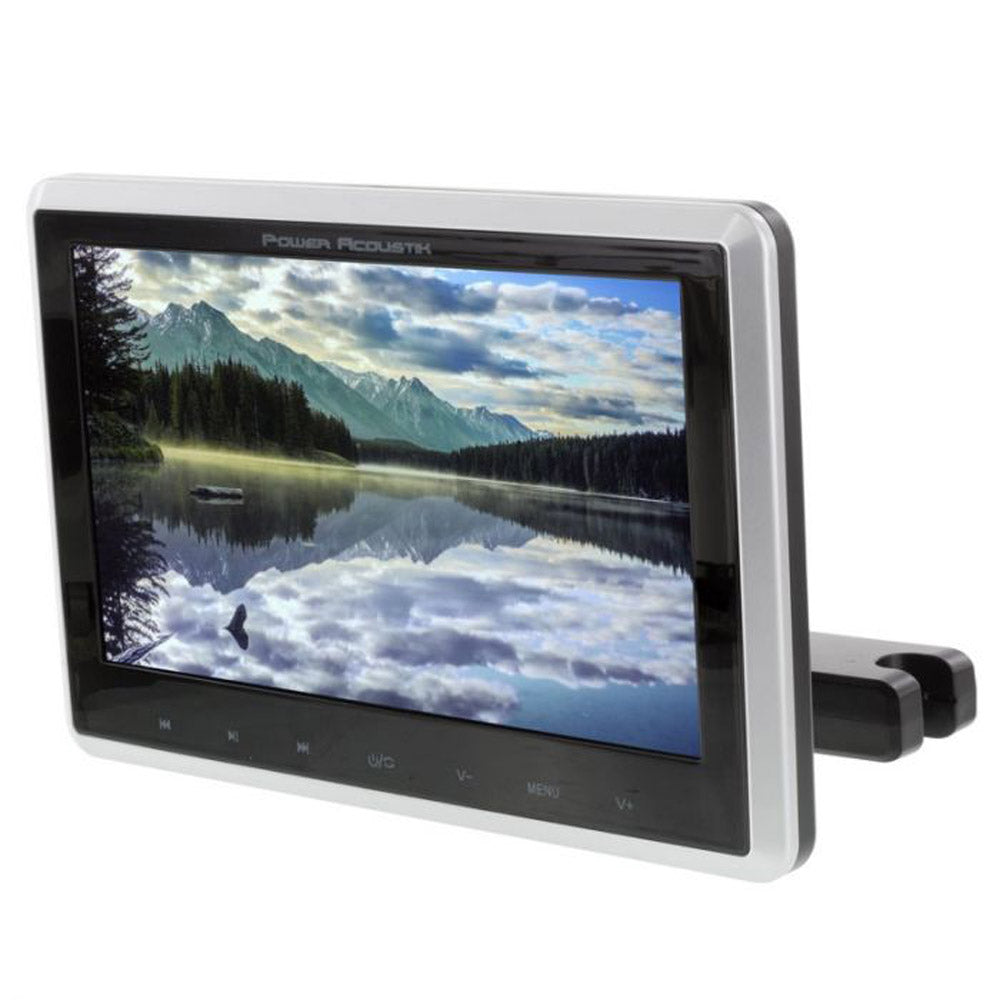 Power Acoustik PHD-101 Single 10.3 Inch LCD Headrest Monitor with Built-In DVD Player Headphone Input, IR Wireless Headphone Connection
