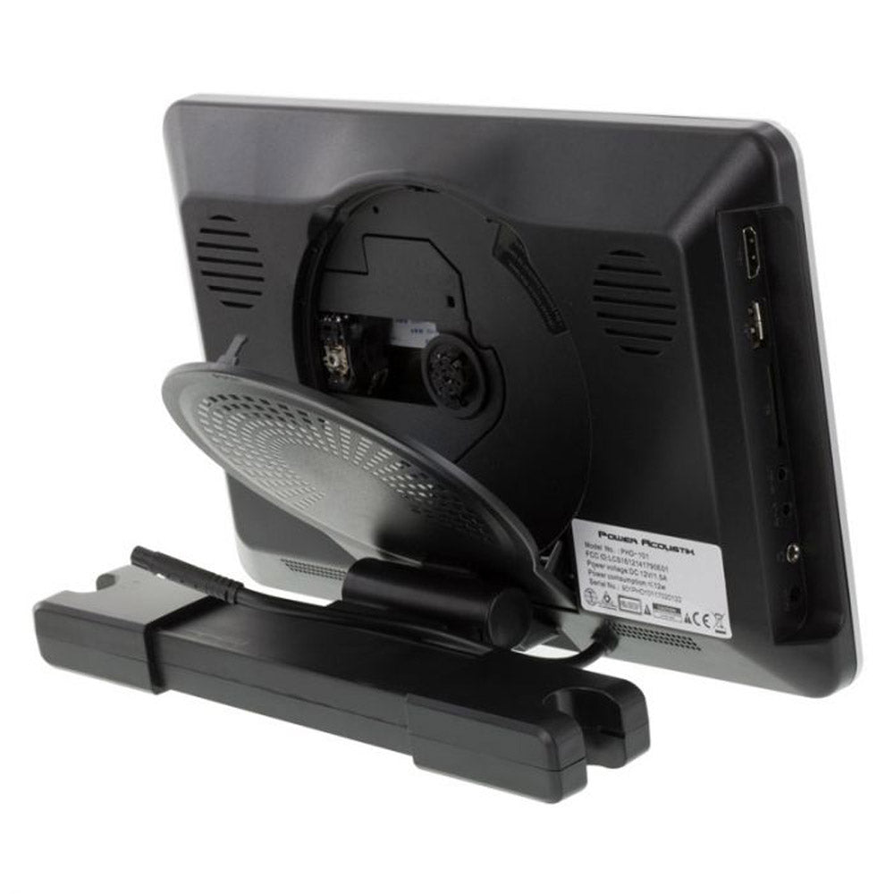 Power Acoustik PHD-101 Single 10.3 Inch LCD Headrest Monitor with Built-In DVD Player Headphone Input, IR Wireless Headphone Connection