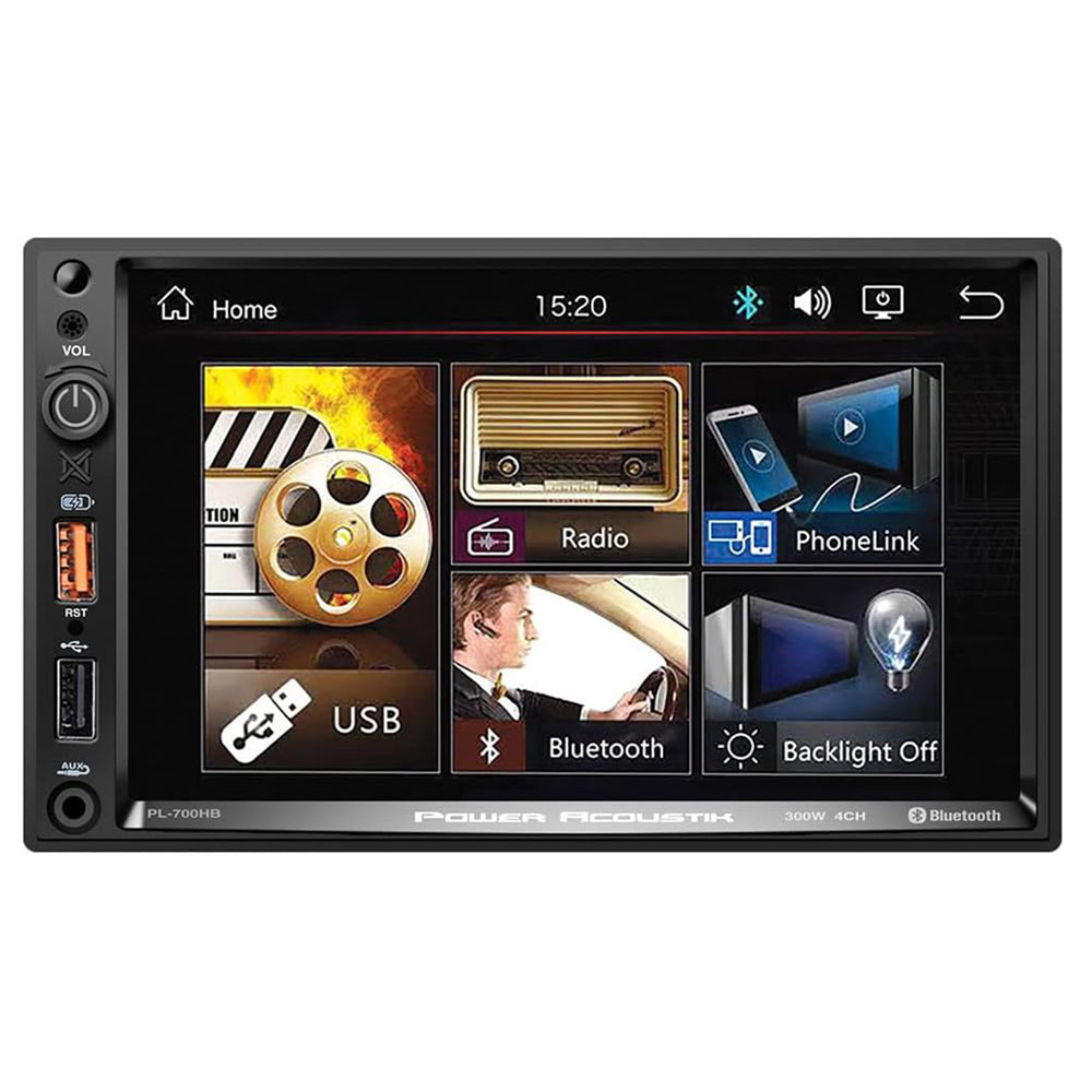 Power Acoustik PL700HB 2 DIN Digital Media Receiver with Bluetooth Connectivity