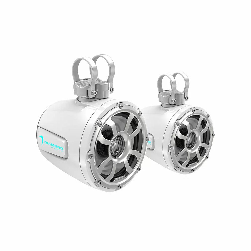 Diamond Audio POD65F4W 600W Peak (300W RMS) 6.5" 2-way Marine Speaker Tower Pod in White