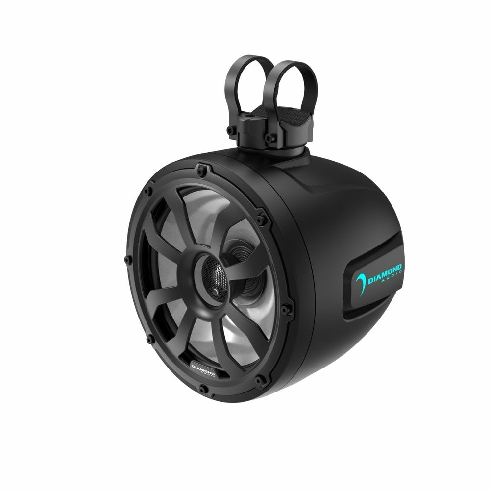 Diamond Audio POD8F4B 700W Peak (350W RMS) 8 Inch 2-way Marine Tower Speaker Pod in Black