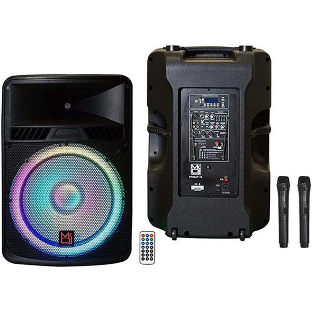 MR DJ PROBAT118 18" Pro Pa Dj 4000 Watts Active Rechargeable Portable Speaker