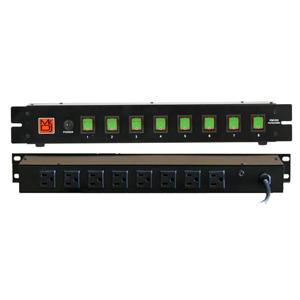 MR DJ PSC400 Rack Mountable 8 Port Power Switcher Surge Protectors On / Off Power Center , Power Supply, Ac 110V/220V Outlet Surge Protector