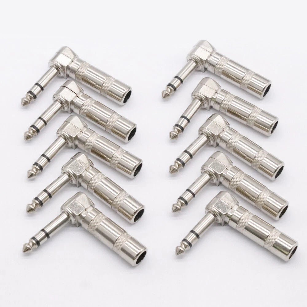 MR DJ QAM10 10 Pcs 1/4 Inch Angle Male Plug