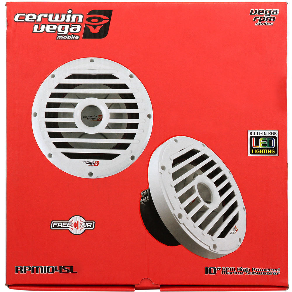 Cerwin Vega RPM104SL RPM Series 10" 200W RMS (400W Peak Power Handling) Single 4 Ohm Voice Coil Subwoofer