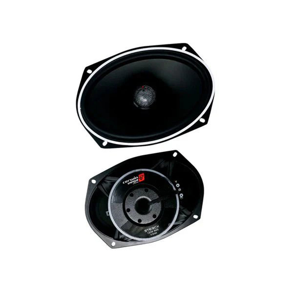 Cerwin Vega RPMST694LK24 (2024+ Harley Davidson® Cut-In Lid Kit with Stroker ST69CX (4Ω) Speakers) + B52 (Stealth Bomber 2-Channel Class-D Full Range Amplifier)