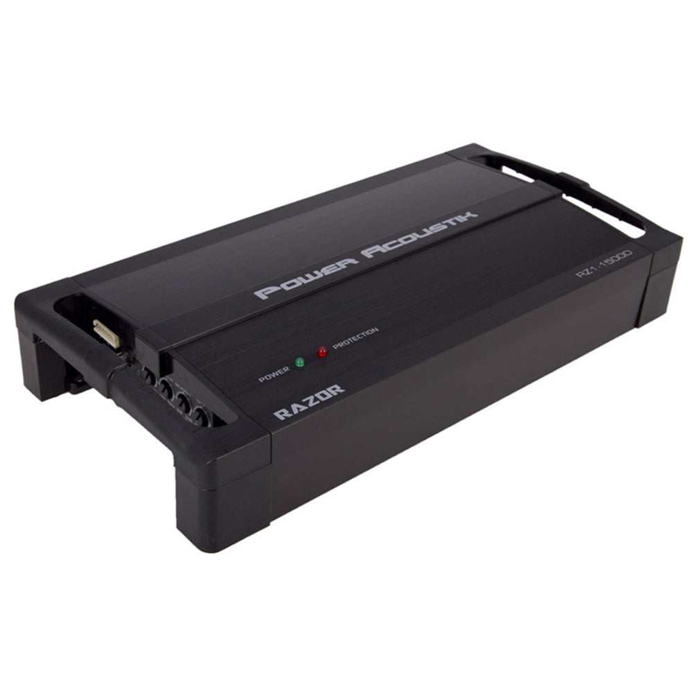 Power Acoustik RZ1-1500D RAZOR Series 1500W Max Power 1-Channel Class D Monoblock Car Amplifier