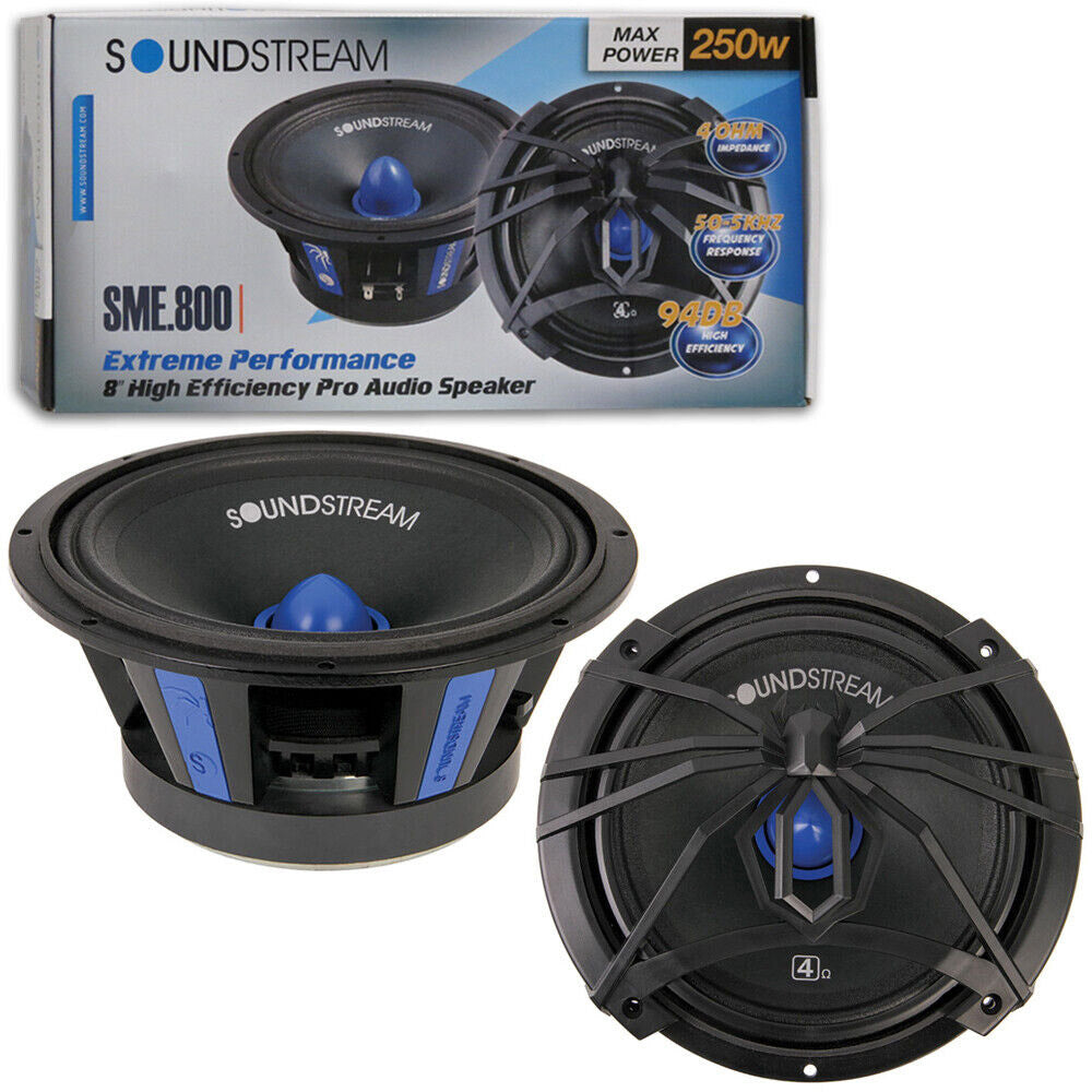 Soundstream SME-800 8 Inch Pro Audio Mid Range Speaker