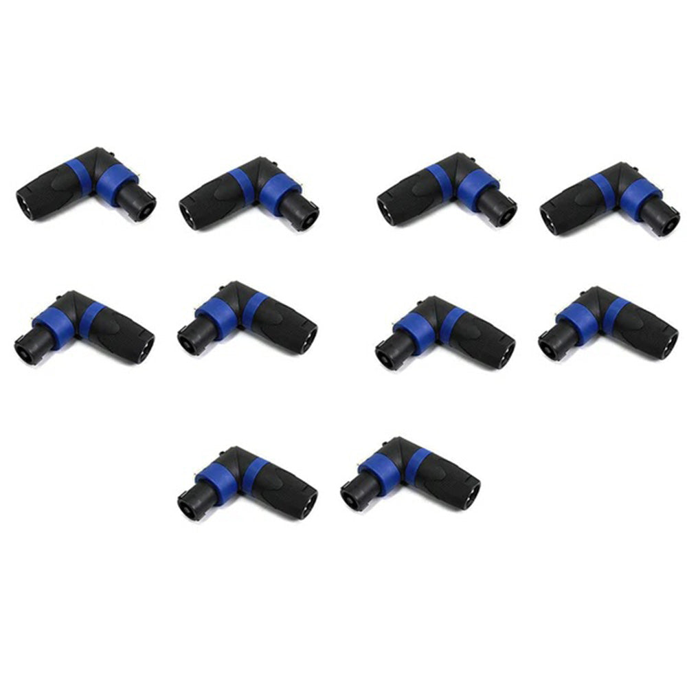 MR DJ SPAM10 10Pcs Speakon Compatible Right Angle PA/DJ Speaker Cable Connector