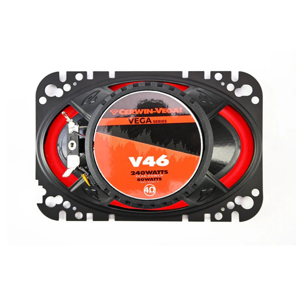 Cerwin Vega V46 Vega 2025 Edition 4 Inch x 6 Inch 2-Way Coaxial Full Range Speakers (4Ω)