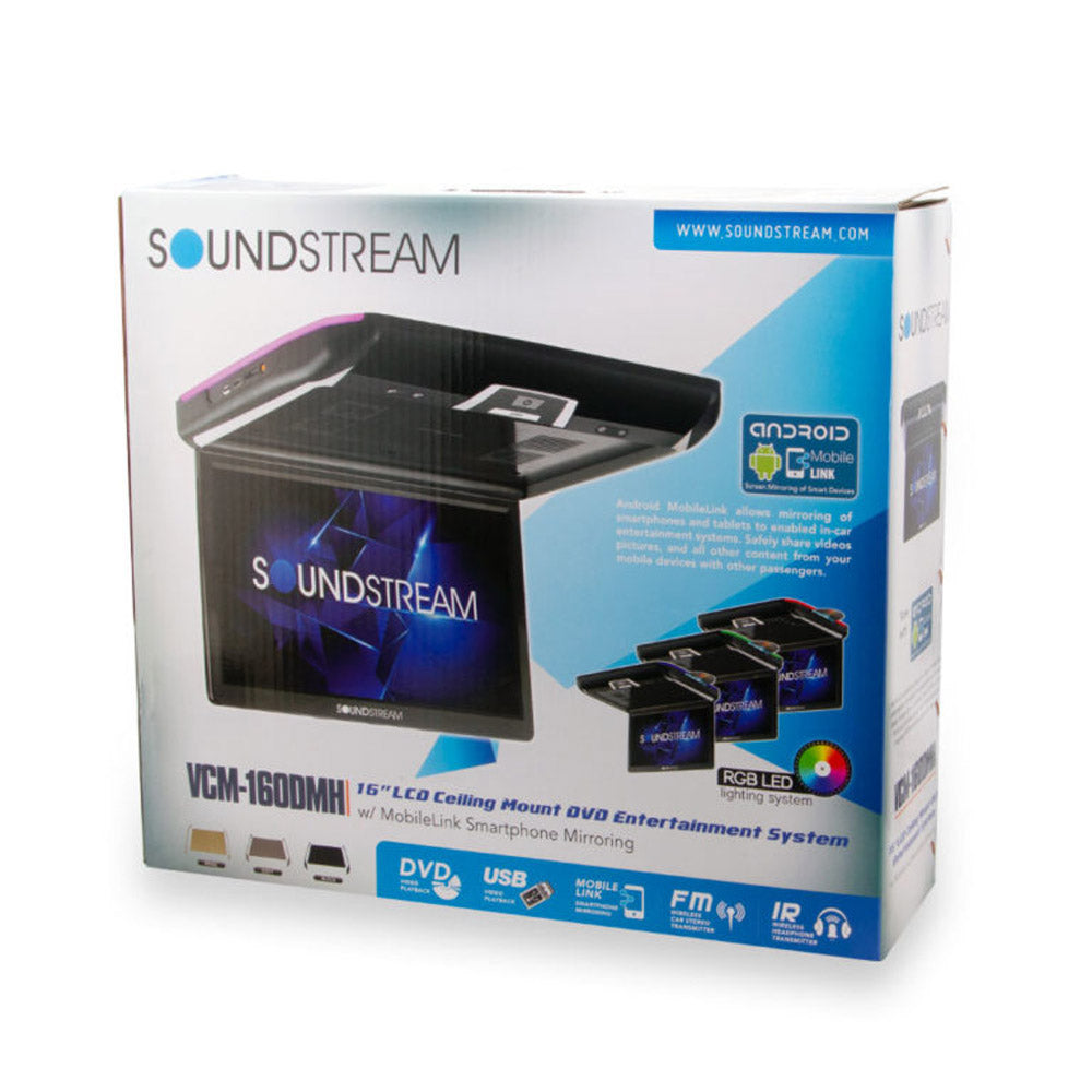 Soundstream VCM-160DMH 16 Inch Ceiling Mount DVD Entertainment System
