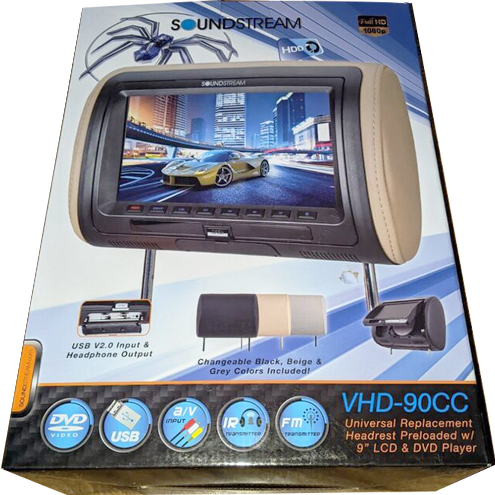 Soundstream VHD.90CC 9 Inch LCD Screen Universal Replacement Headrest