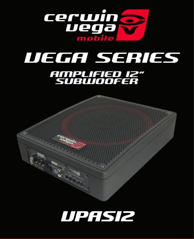 Cerwin Vega VPAS12 600W Max (250W RMS) 12 Inch Under Seat Powered Subwoofer Enclosure