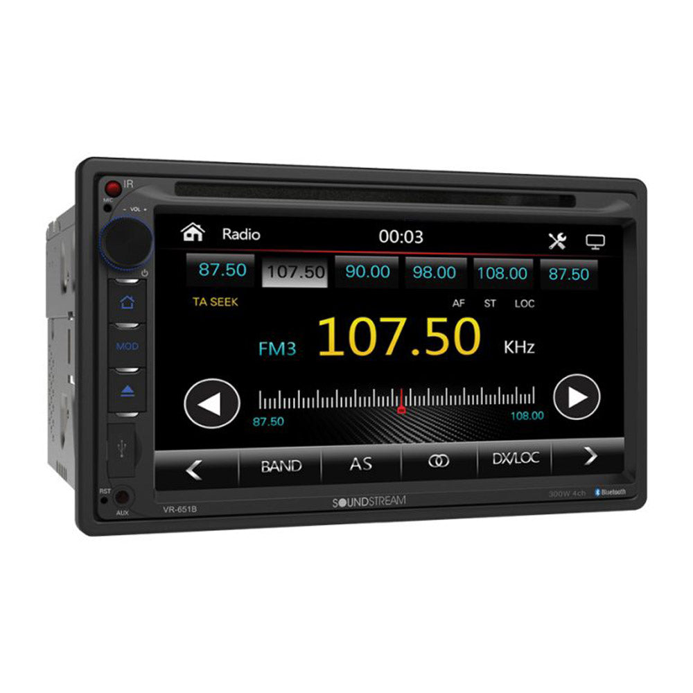 Soundstream VR-651B Double DIN Bluetooth InDash DVD/CD/AM/FM Car Receiver
