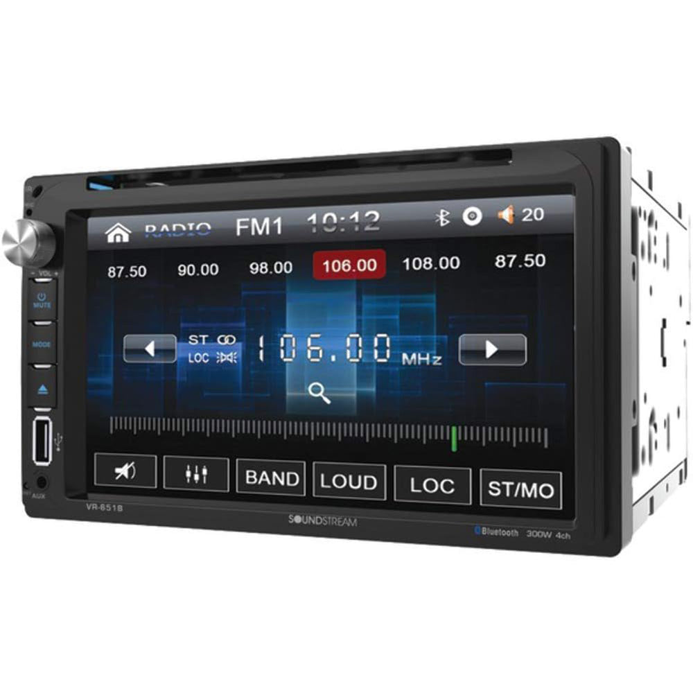 Soundstream VR-651B Double DIN Bluetooth InDash DVD/CD/AM/FM Car Receiver