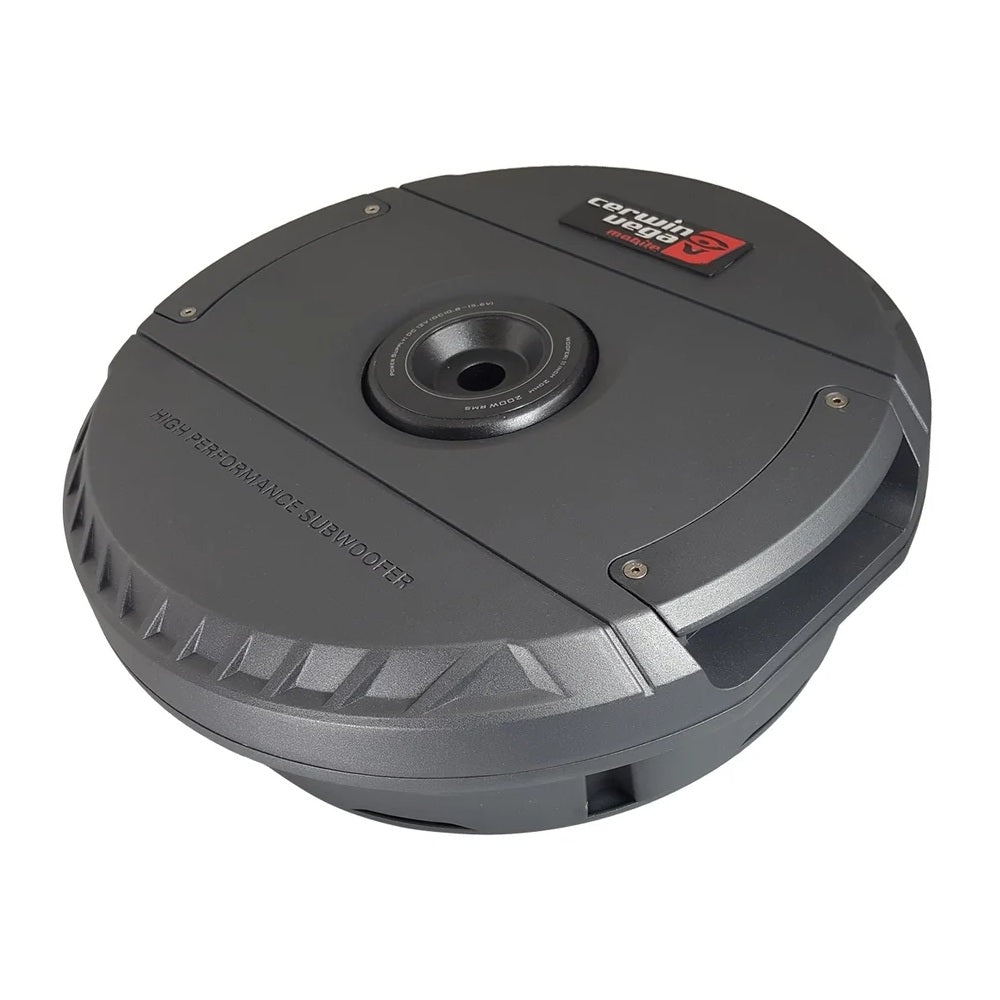 Cerwin Vega VS12 600W Peak (300W RMS) 12 Inch Shallow Spare Tire Powered Subwoofer