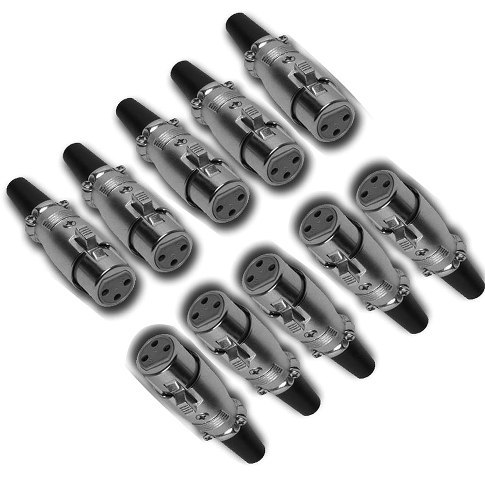 MR DJ XLRFH10 10 Pcs Xlr Female Plug