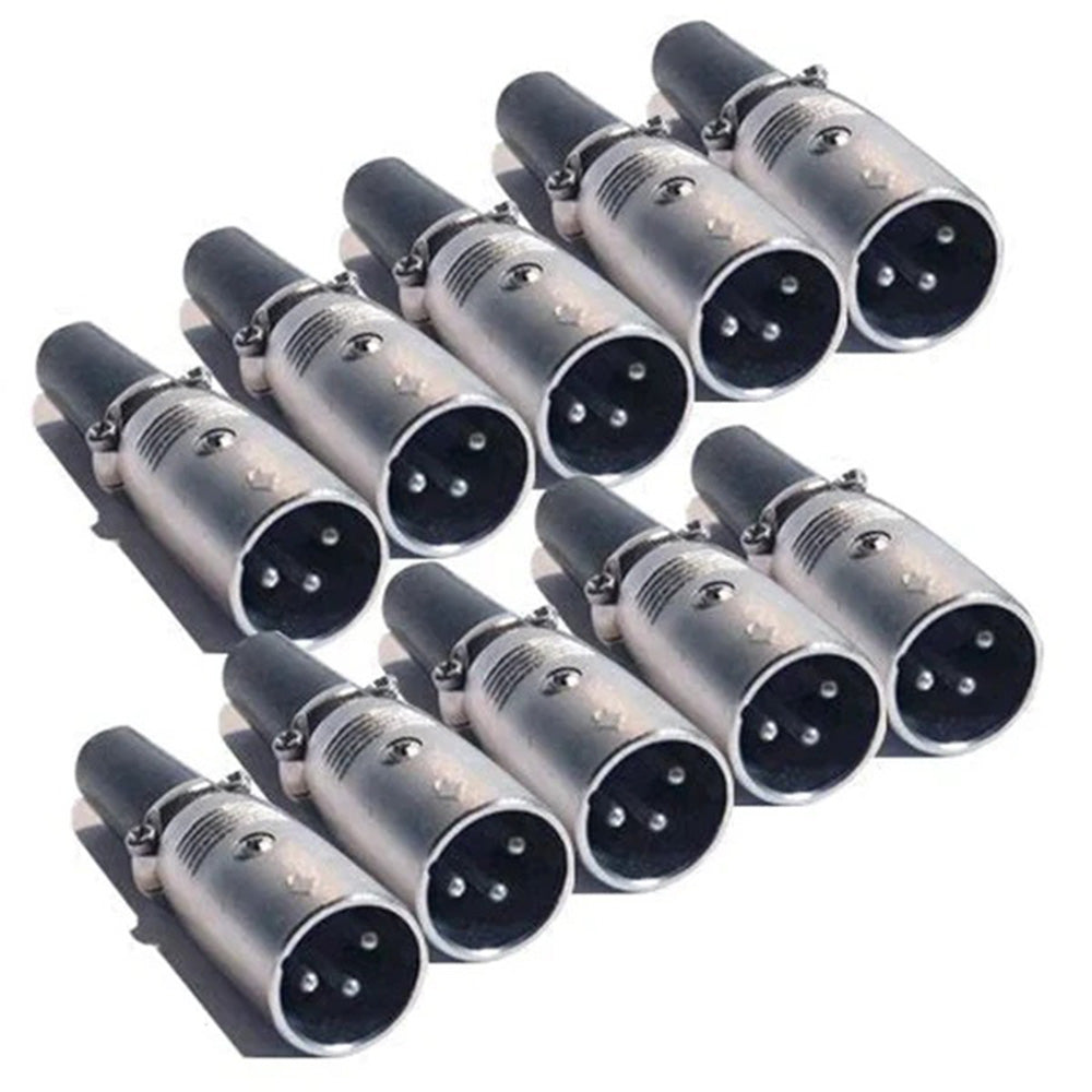 MR DJ XLRMH10 5 Pair XLR Male Head 3 Pin Connector Allows for Speaker Cables