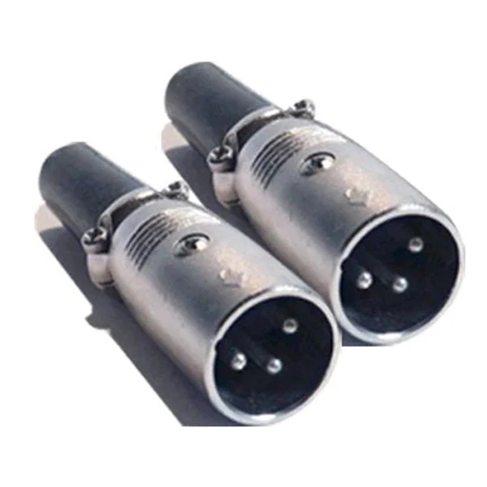MR DJ XLRMH2 1 Pair XLR Male Head 3 Pin Connector Allows for Speaker Cables