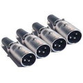 MR DJ XLRMH4 2 Pair XLR Male Head 3 Pin Connector Allows for Speaker Cables
