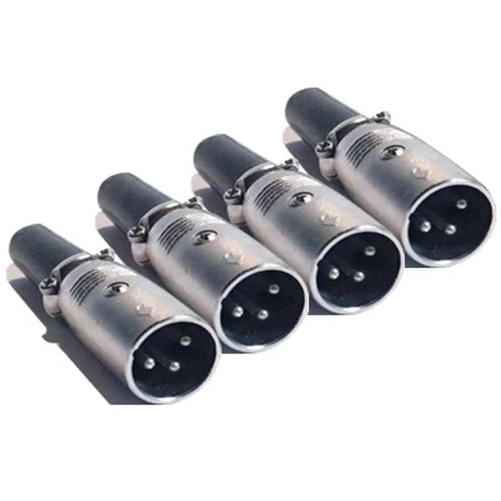 MR DJ XLRMH4 2 Pair XLR Male Head 3 Pin Connector Allows for Speaker Cables