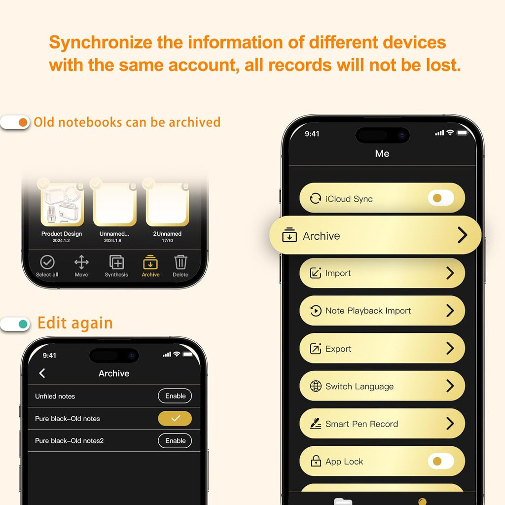 Yuan Digital Notebook with Smart Pen, 94 sheet Real Paper Note-Taking, Real-Time Sync & Digital Storage, Playback & Sharing via APP, iOS/Android Compatible